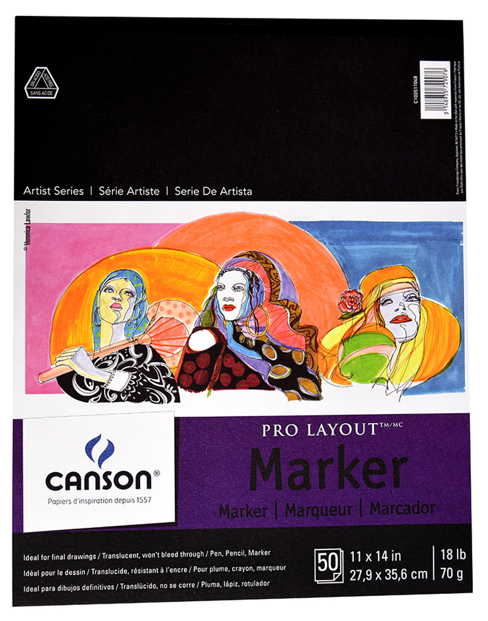 Canson Pro Layout Marker Paper Pad, 11 x 14, 50 Sheets